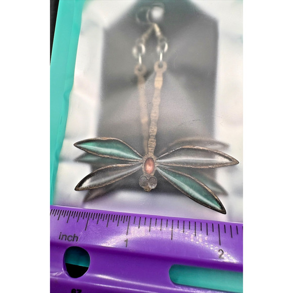Dragonfly Earrings By Registered Cherokee Artist Eric Walters - Wood & Resin - Picture 3 of 4